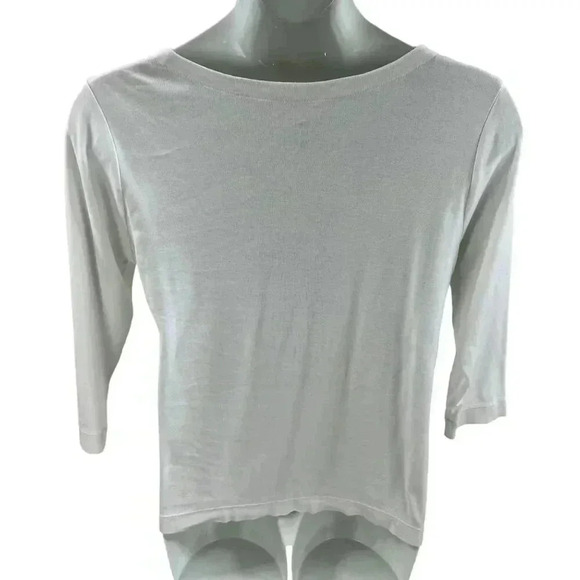 J Jill Perfect Pima Collection L Top 100% Pima Cotton Round Neck 3/4 Sleeve Tee - Picture 8 of 9